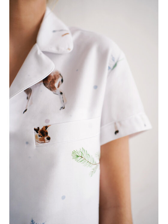 White pocket White pocket Piżama Satynowa Biały Regular Fit