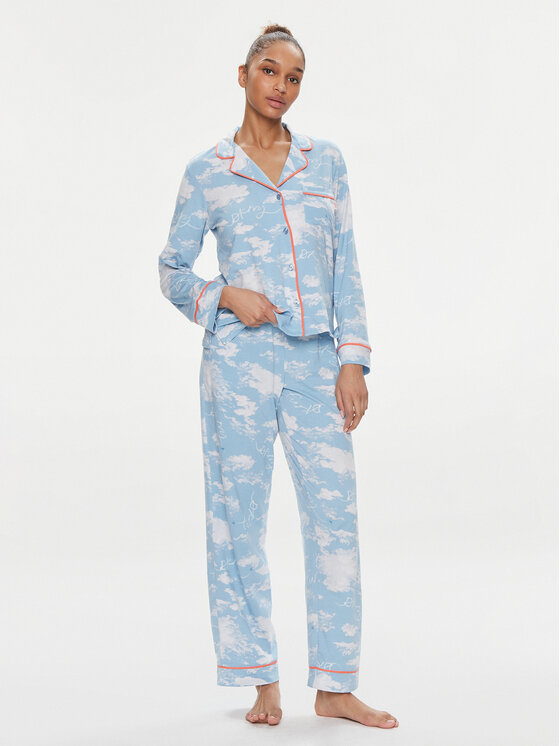 DKNY Pijama YI80003 Albastru Regular Fit