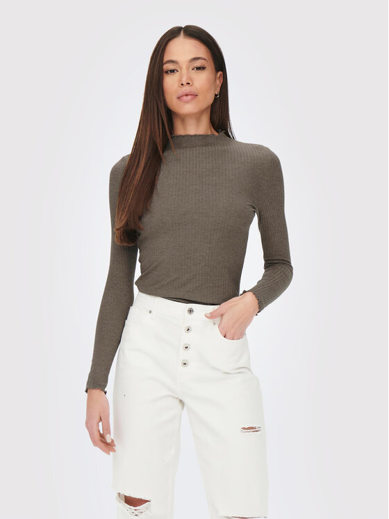 ONLY ONLY Särkpluus Emma 15180040 Pruun Slim Fit
