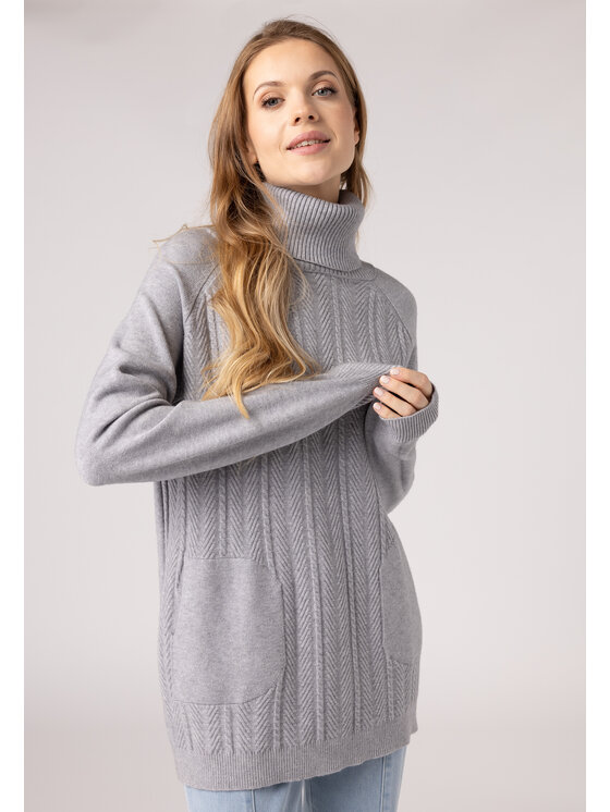 QUIOSQUE QUIOSQUE Sweter QUIOSQUE 6VD006200 Szary Regular Fit
