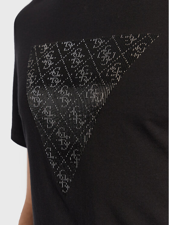 Guess Guess T-Shirt Shiny Gel Triangle M3GI33 J1314 Schwarz Slim Fit