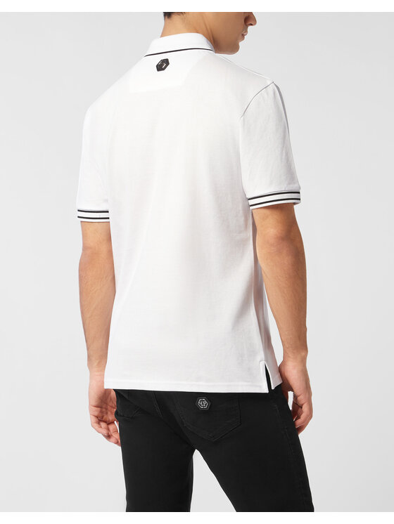 PHILIPP PLEIN PHILIPP PLEIN Polo 27113 Biały Slim Fit
