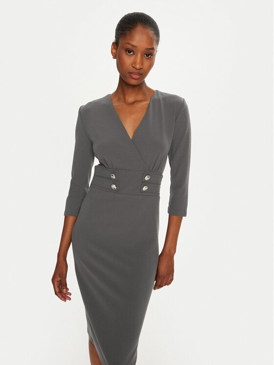 Rinascimento Rinascimento Kokteilinė suknelė CFC0119920003 Pilka Regular Fit