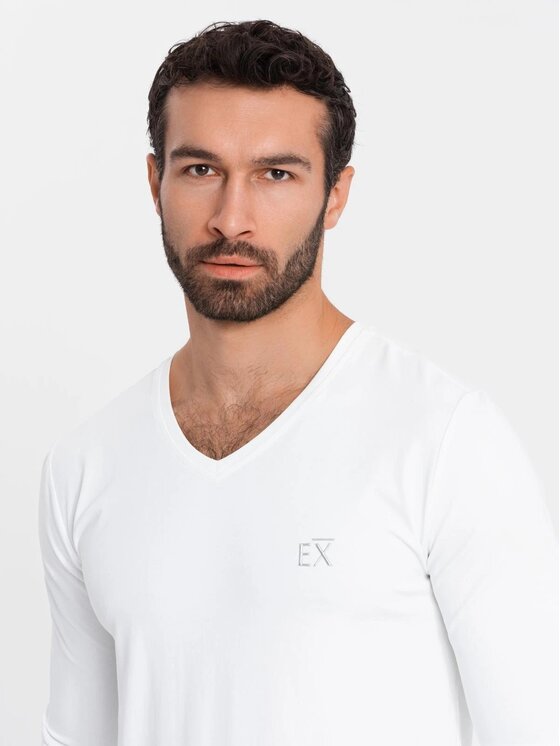 Ombre Ombre S dlouhým rukávem OM-LSBC-0123 Bílá Slim Fit