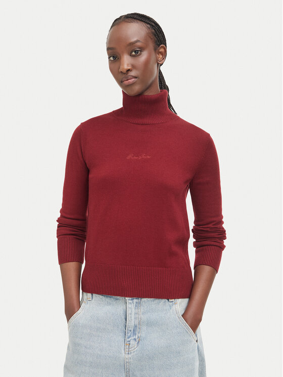 Guess Jeans Rollkragenpullover 184166 Rot Classic Fit