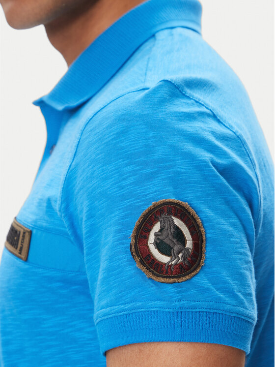 Aeronautica Militare Aeronautica Militare Тениска с яка и копчета 251PO1865J680 Син Regular Fit