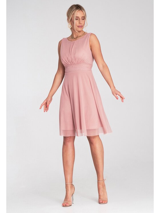 FIGL FIGL Koktejlové šaty M1208 Ružová Flared Fit