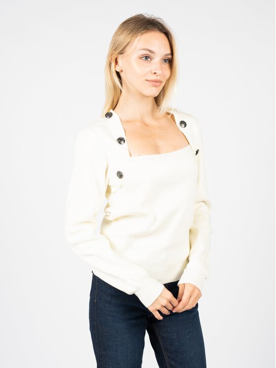Silvian Heach Silvian Heach Sweter PGA22297MA Écru Slim Fit