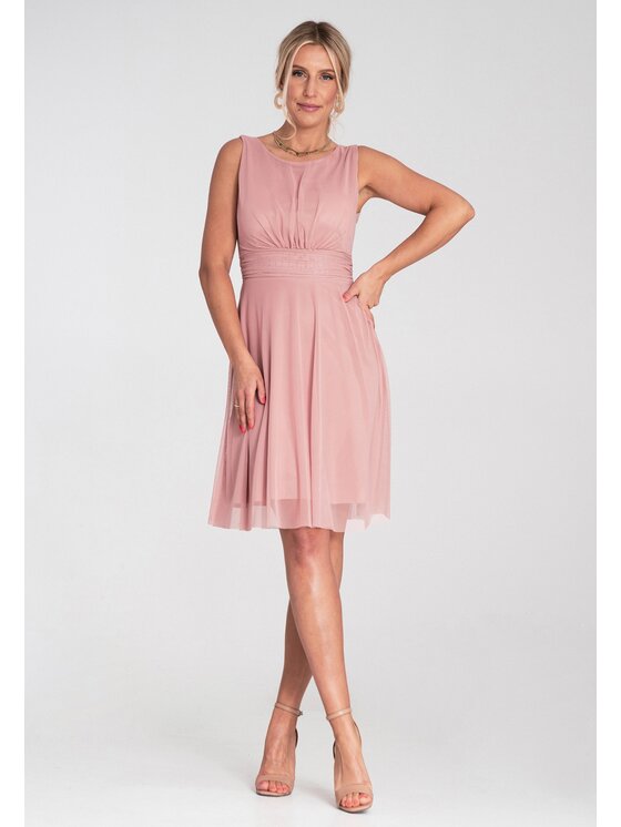 FIGL FIGL Koktejlové šaty M1208 Ružová Flared Fit