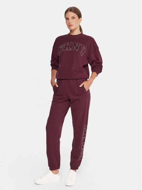 DKNY Sport DKNY Sport Džemperis ar kapuci DP5T1462 Bordo Regular Fit