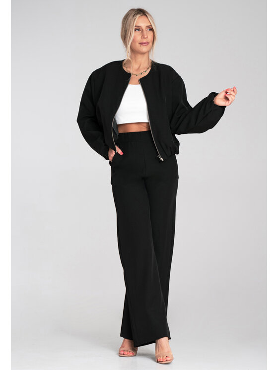 FIGL FIGL Spoločenské nohavice M1197 Čierna Flared Leg