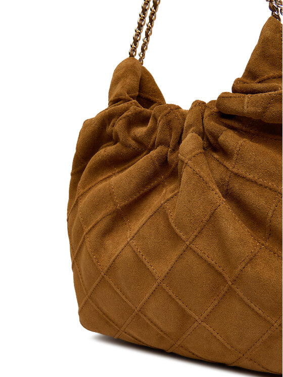 Tory Burch Tory Burch Torebka Fleming Suede Mini Hobo Bag 166066 Brązowy