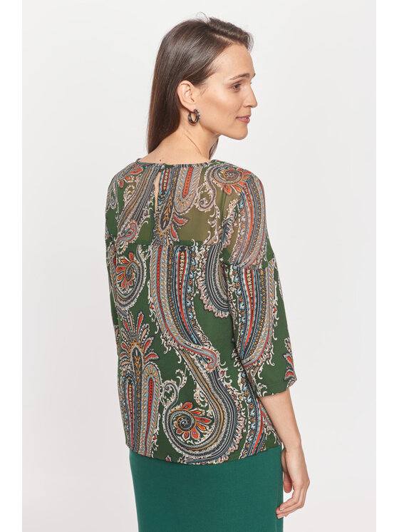 QUIOSQUE QUIOSQUE Bluzka 2KG005955 Zielony Regular Fit