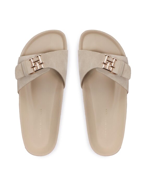 Tommy Hilfiger Tommy Hilfiger Ciabatte Th Mule Sandal Suede FW0FW07071 Beige