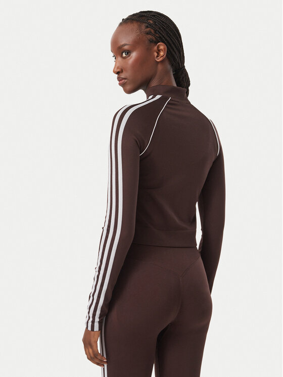 adidas adidas Світшот Essentials 3 Stripes Seamless Tracktop KX8418 Коричневий Slim Fit