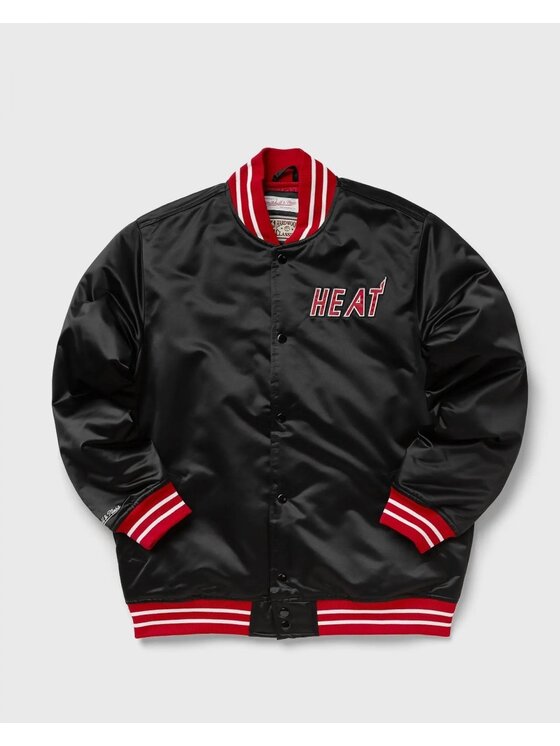 Mitchell & Ness Mitchell & Ness Bundy bomber HEAVYWEIGHT SATIN JACKET MIAMI HEAT Čierna Regular Fit