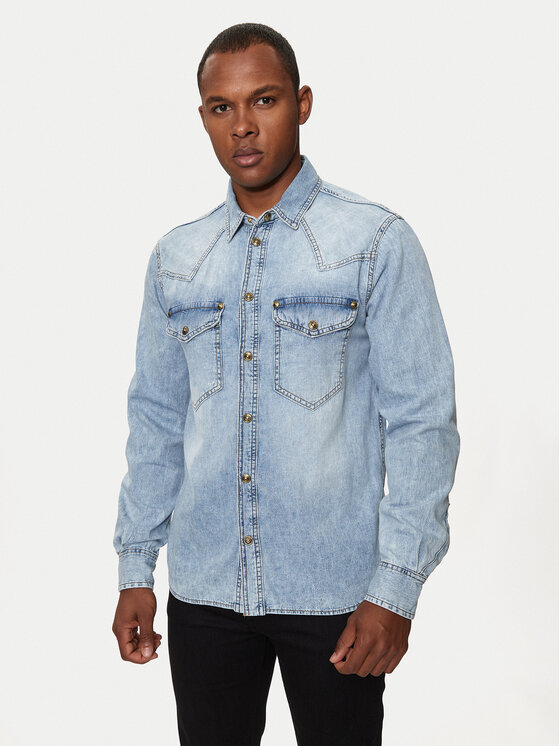 Versace Jeans Couture džínsová košeľa 76GAL250 Modrá Regular Fit