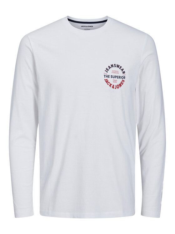 Longsleeve 12222341 Bianco Standard Fit