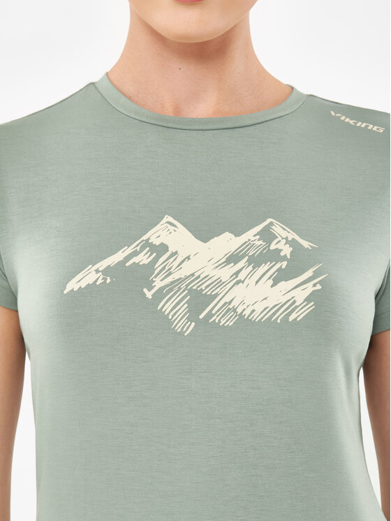 Viking Viking T-Shirt Lenta Bamboo Light Lady Zielony Regular Fit