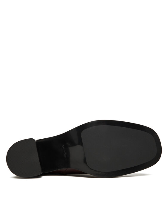 Calvin Klein Calvin Klein Polokozačky Block Heel Zip Boot Lth HW0HW02593 Bordó