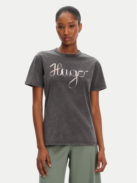 HUGO HUGO T-Shirt Damacia_5 50544868 Czarny Regular Fit