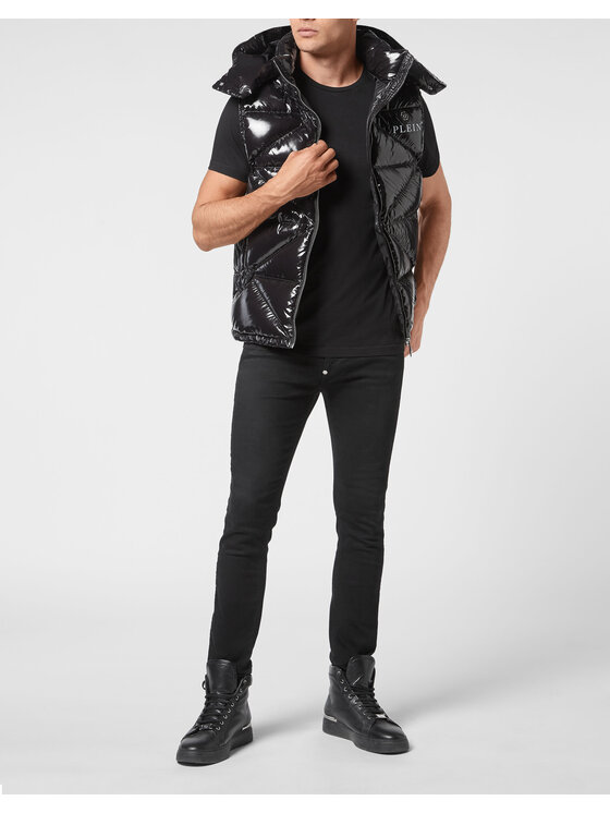 PHILIPP PLEIN PHILIPP PLEIN Vatovaná bunda 61 Čierna Regular Fit
