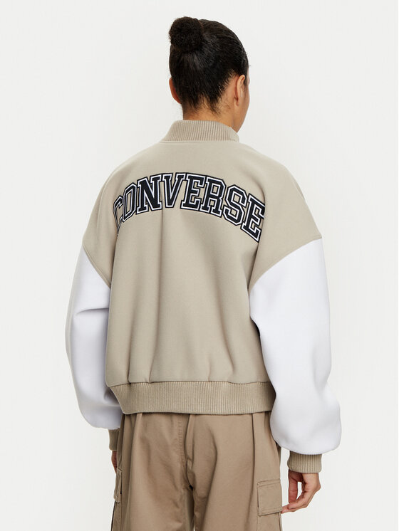 Converse Converse Bomber-jakk Retro Varsity 10026772-A01 Beež Relaxed Fit