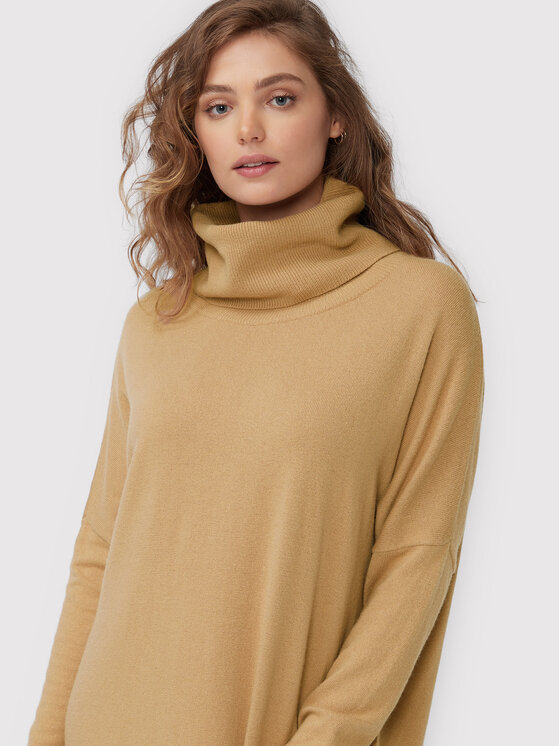 Kontatto Kontatto Úpletové šaty 3M7666 Béžová Regular Fit
