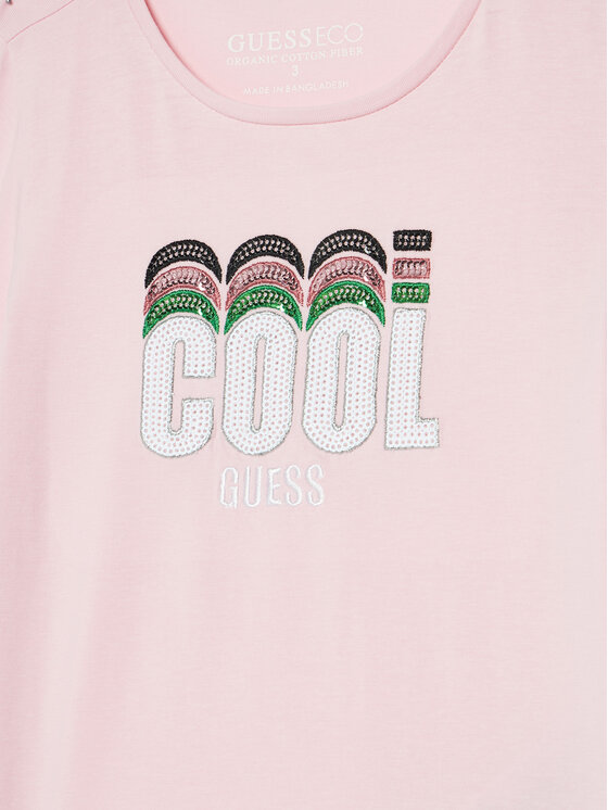 Guess Guess Marškinėliai K5RI17 K6YW4 Rožinė Regular Fit