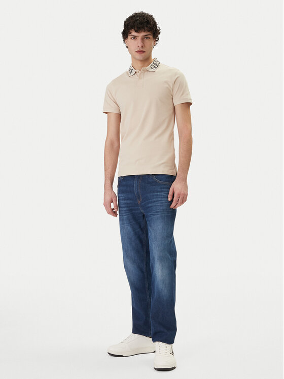 Guess Guess Tricou polo M6GP66 K3070 Bej Slim Fit