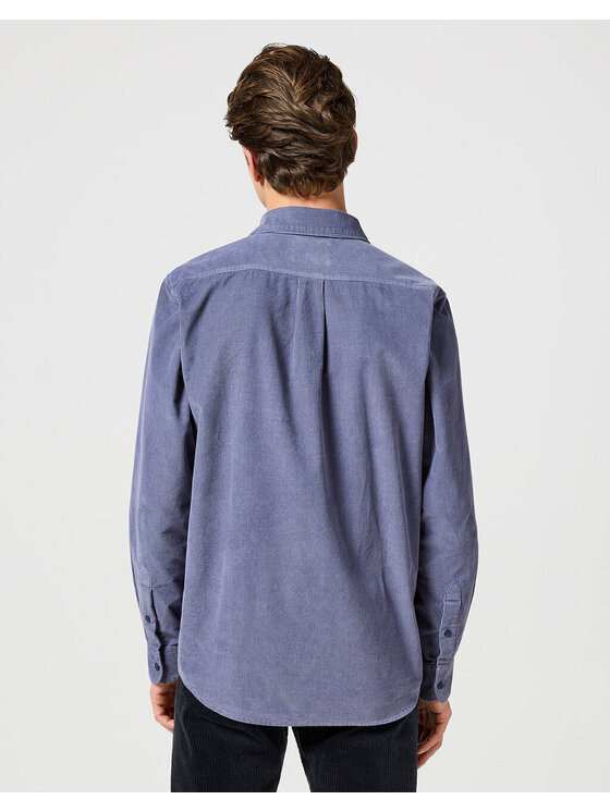 Wrangler Wrangler Koszula 1 PKT CORDUROY SHIRT Niebieski Regular Fit