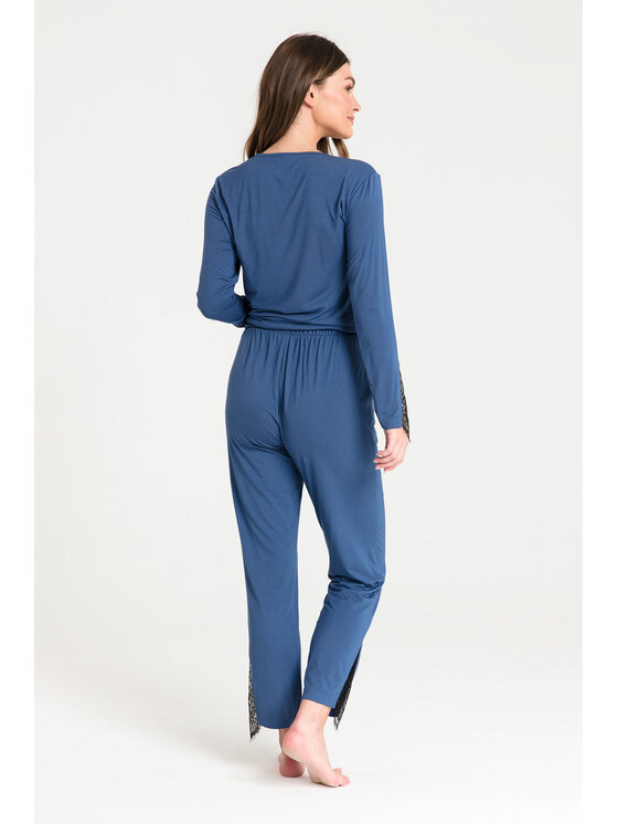 LaLupa LaLupa Spodnie piżamowe LA073 Niebieski Comfortable Fit