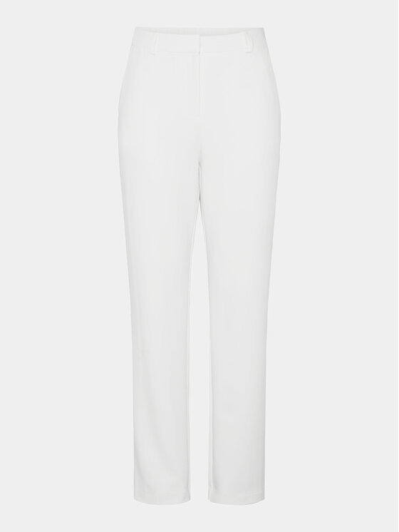 YAS YAS Pantaloni din material Izzie 26032131 Alb Regular Fit