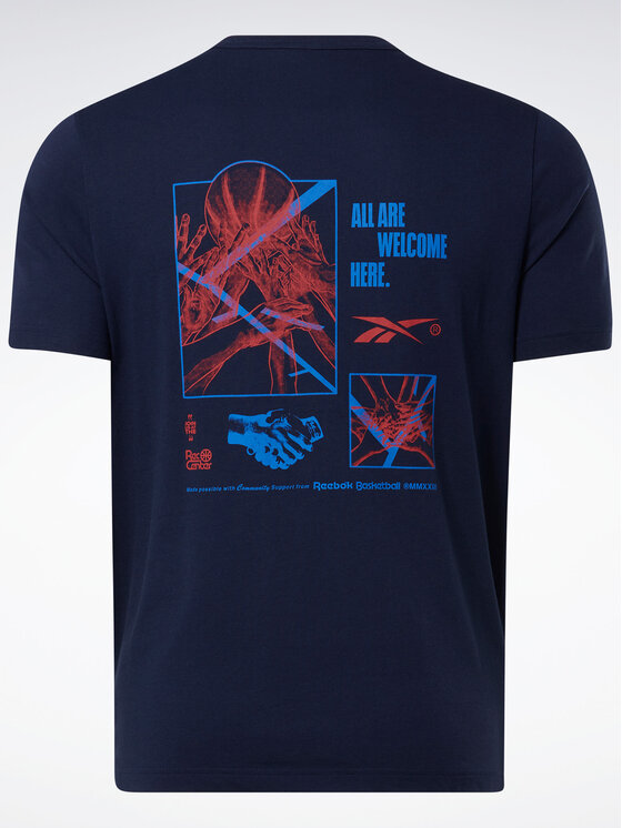 Reebok Reebok T-shirt Reebok Basketball Court Top T-Shirt HM6239 Plava Relaxed Fit