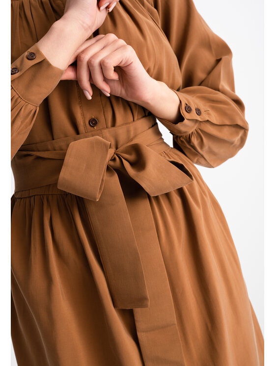 Leimann Leimann Sukienka codzienna Helena Brązowy Feminine Fit