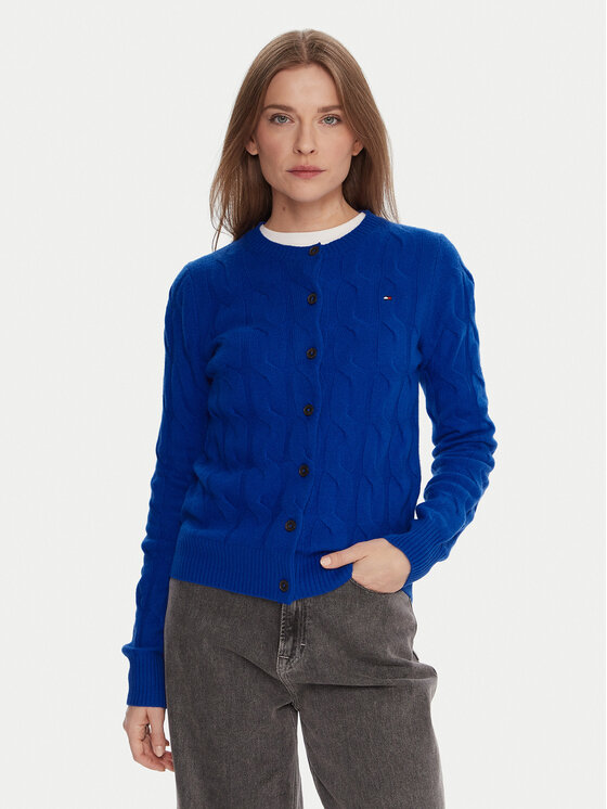 Tommy Hilfiger Tommy Hilfiger Kardigán WW0WW47463 Kék Regular Fit