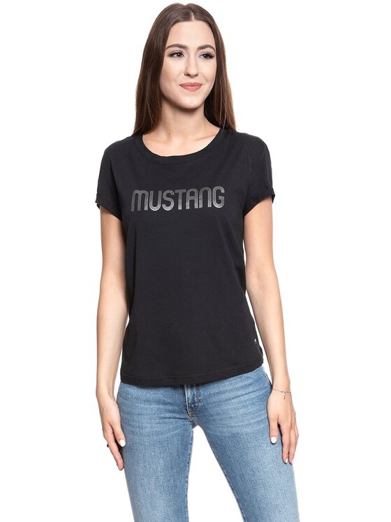 Mustang Mustang T-Shirt ALINA C PRINT Czarny Regular Fit