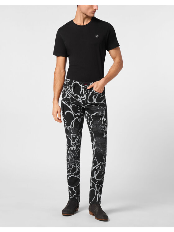 PHILIPP PLEIN PHILIPP PLEIN Džínsy 15951 Čierna Straight Leg