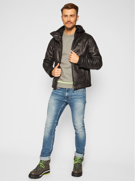 EA7 Emporio Armani EA7 Emporio Armani Műbőr dzseki 6HPBA5 PN54Z 1200 Fekete Regular Fit