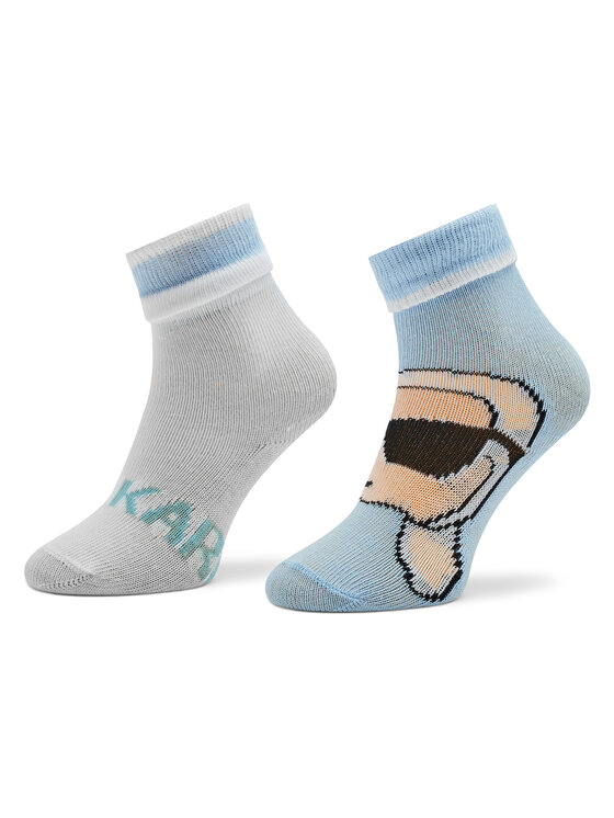 Karl Lagerfeld Kids Karl Lagerfeld Kids 2er-Set hohe Kindersocken Z90047 Blau