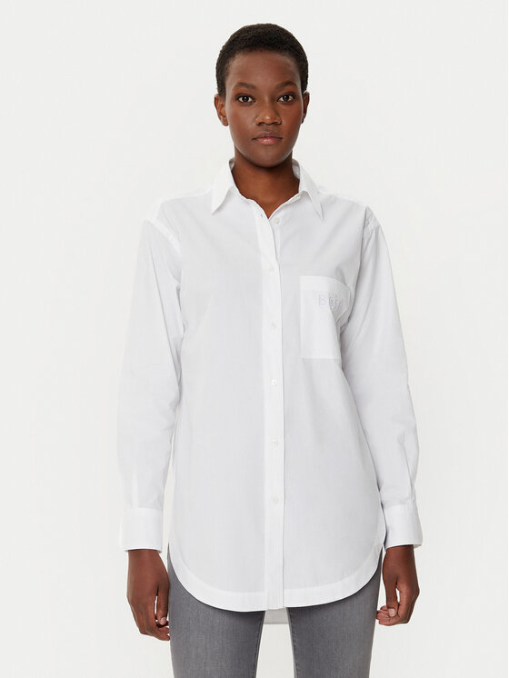 BOSS BOSS Srajca 50530981 Bela Relaxed Fit