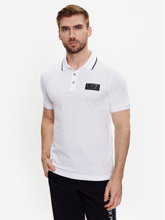 EA7 Emporio Armani Polo 3RPF24 PJ5SZ 1100 Balts Regular Fit