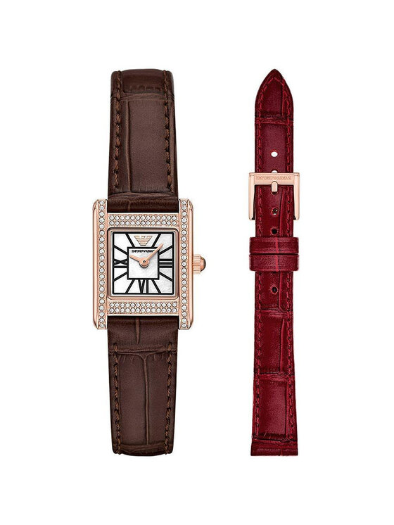 Emporio Armani Emporio Armani Hodinky AR80083SET Hnedá