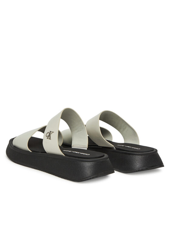 Calvin Klein Jeans Calvin Klein Jeans Şlapi Sandal Slide Double Strap YW0YW01694 Alb