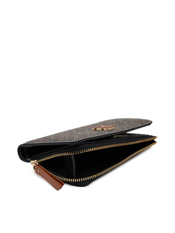 Tommy Hilfiger Tommy Hilfiger Veliki ženski novčanik Th Monoplay Leather Med 7 Wallet AW0AW17417 Crna