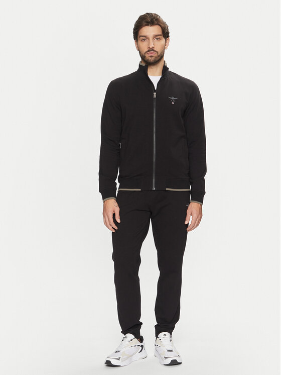 Aeronautica Militare Aeronautica Militare Majica dugih rukava 242TF082F459 Crna Regular Fit