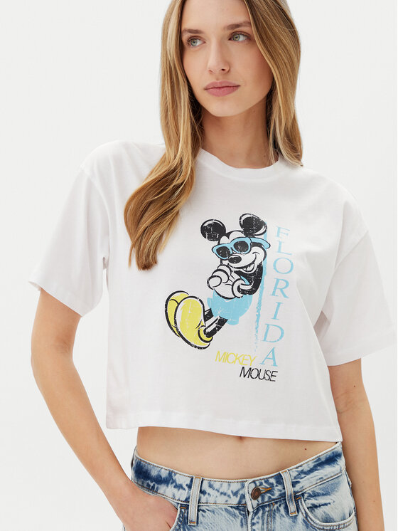ONLY ONLY Póló Mickey Minnie 15348126 Fehér Regular Fit