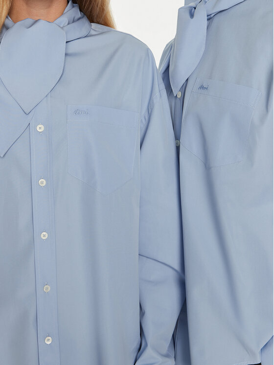 AMI Paris AMI Paris Marškiniai USH104CO0063 Mėlyna Regular Fit