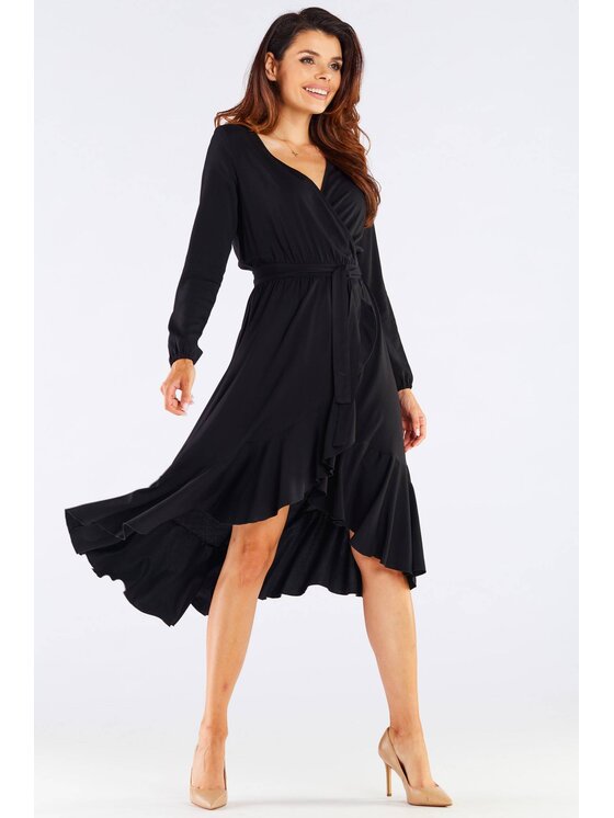 Awama Awama Vestito estivo A456 Nero Basic Fit