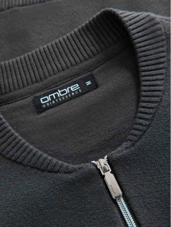 Ombre Ombre Kardigan OM-SWZS-0146 Szary Regular Fit